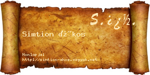 Simtion Ákos névjegykártya